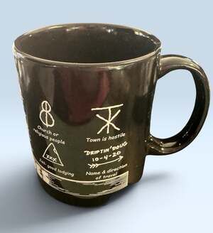 Vintage Hobo Travelers Codes Hieroglyphics Symbols Railroad Coffee Mug